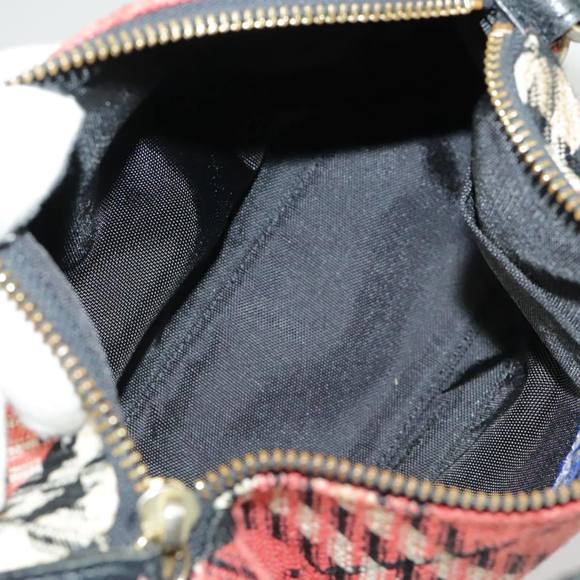 BURBERRY Nova Check Blue Label Hand Bag Canvas Red Auth 100639 - Picture 12 of 16